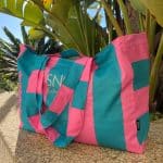 Bolsa playa Mara azul y rosa