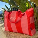 Bolsa playa 'Mara' roja y rosa