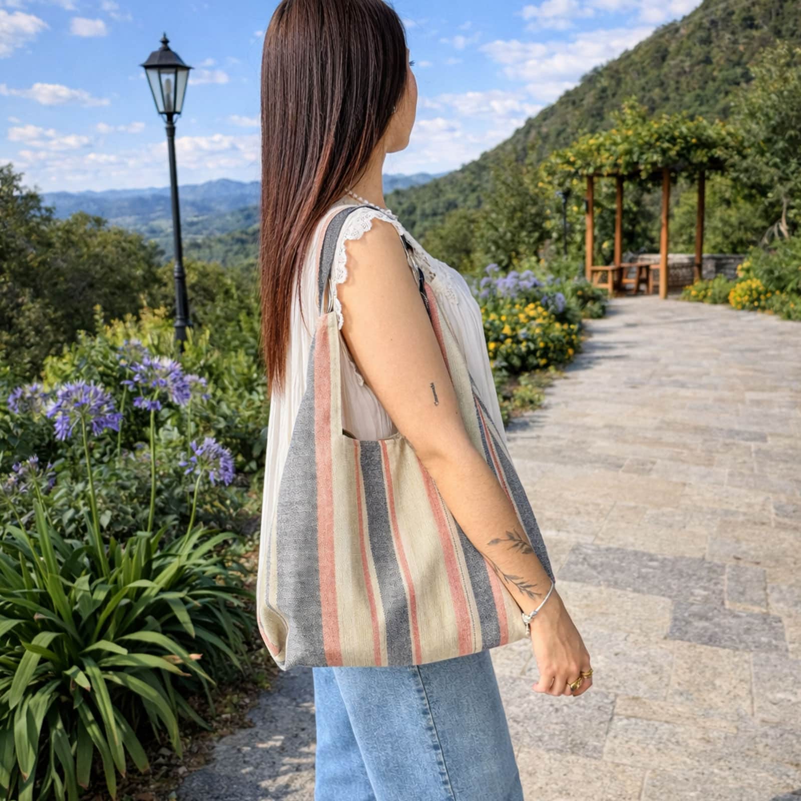 Bolso Andrea verde y marron Maxi