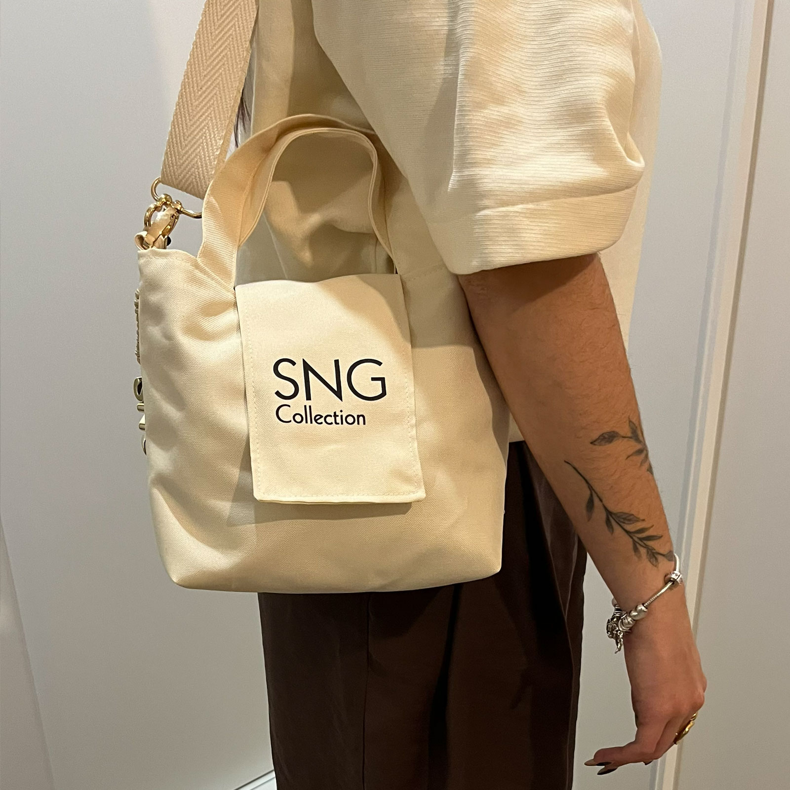 Bolso hecho a mano Suengas Perla S Beige